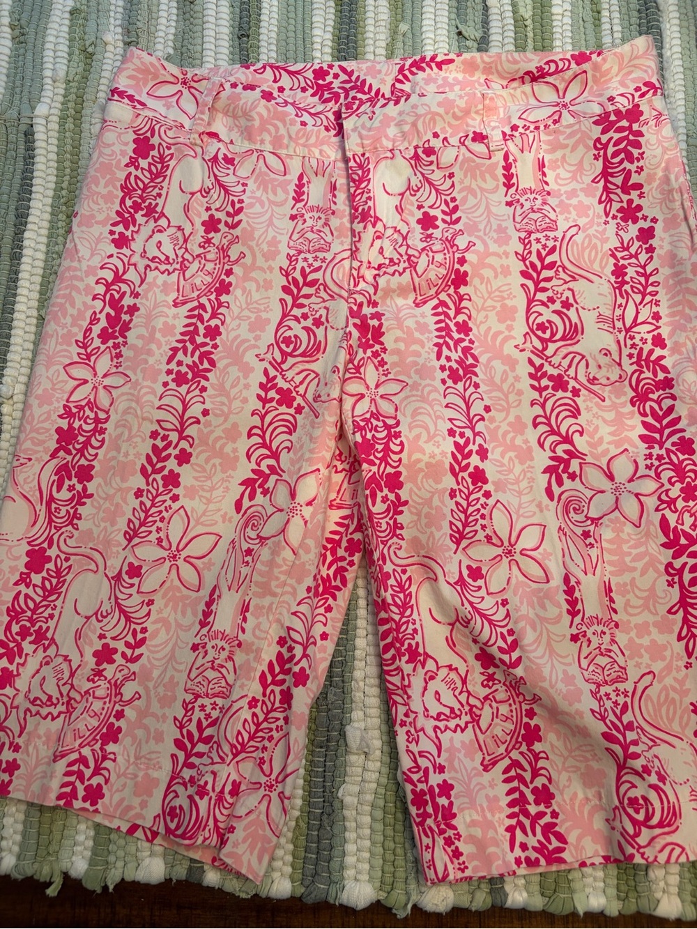 Vintage  Lilly Pulitzer White Label "Lion Floral Stripe” size 4- Good Condition